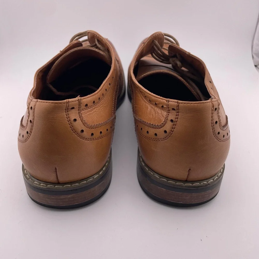 Cestfini Mens Wingtip Brogue‎ Derby Shoes Tan Leather Dress Shoes Size 12
